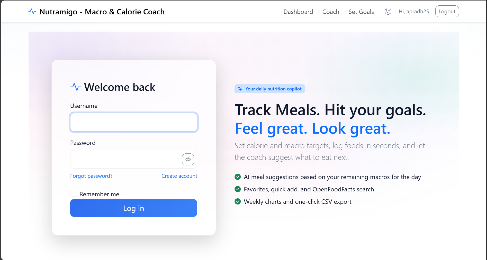 Nutramigo screenshot